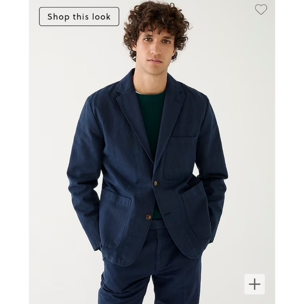 NWT J. Crew Garment-Dyed Cotton-Linen Blend Chino Suit Jacket - Picture 5 of 14